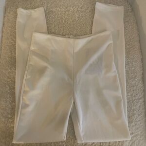 NWT Naked Wardrobe Cream High Waist Zip Back Slim Pants Size Medium